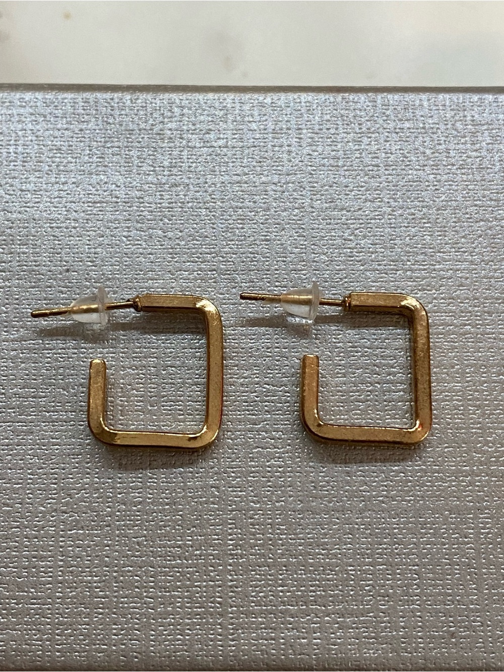 Gold tone Square Hoop Stud Earrings - Women Jewelry